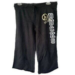 UO University of Oregon Ducks Jones & Mitchell Wide Leg Capris Crop Joggers M